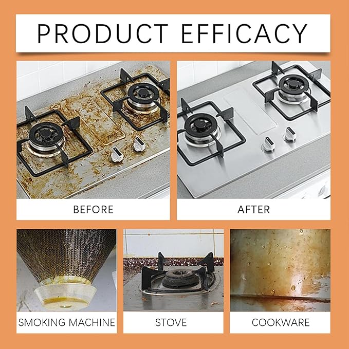 500ML Heavy Oil Cleaner Stain, Effective Multi-Purpose Cleaner with Spray,Clean Kitchen Up Oil Stains,All Purpose Grease Cleaning Heavy Duty,Grease Remover Kitchen for Multi-Surface Cookware (1PCS)