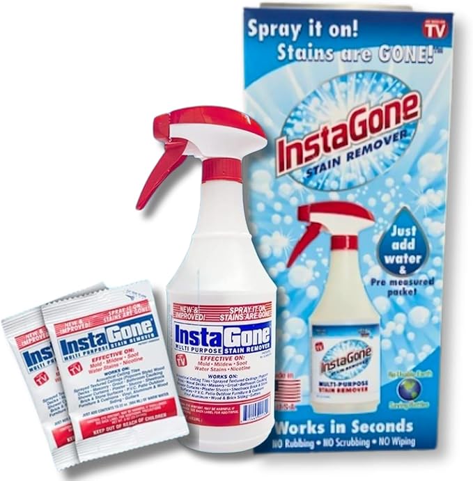 Stain Remover - New 2 Pack with 24oz Spray Bottle - Just Add Water - Indoor/Outdoor Ceiling, Wall, Bathroom, Roof, PVC Fence, Patio Furniture & More
