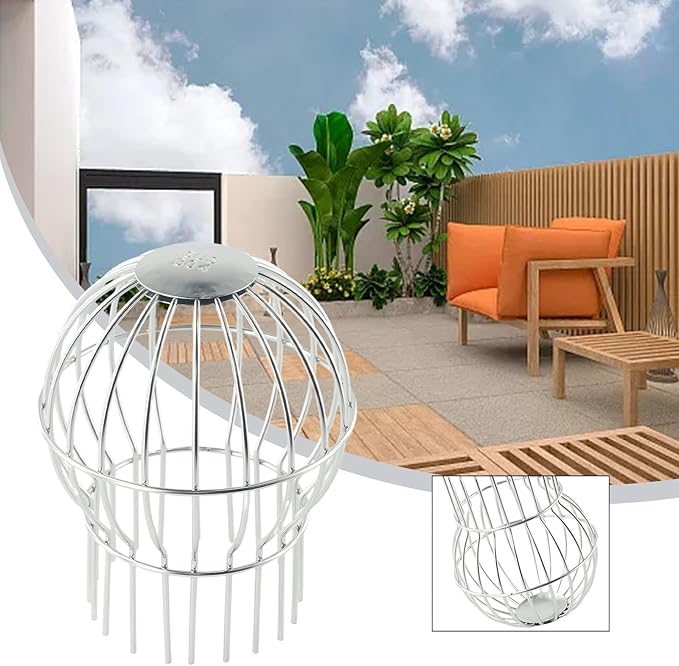 1PCS 304 Stainless Steel Gutter Guard, Outdoor Roof Anti-Blocking Line Cap Round Floor Net Cover Drainage Floor Line Leak Gutter Cleaning Tool, Mesh Guard Flexible Leaf Catcher(110MM)