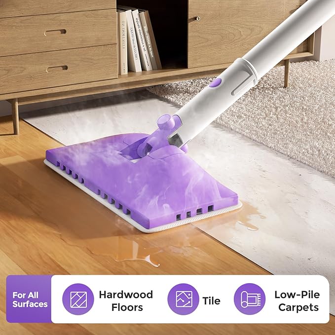 Steam Mops for Floor Cleaning,All-in-One Steam Cleaner for Home with 2 Levels Steam Mode,350ML Tank,23FT Cord, Detachable Handheld Steam Cleaner for Tile,Grout,Furniture,Carpet,Grill,Wall