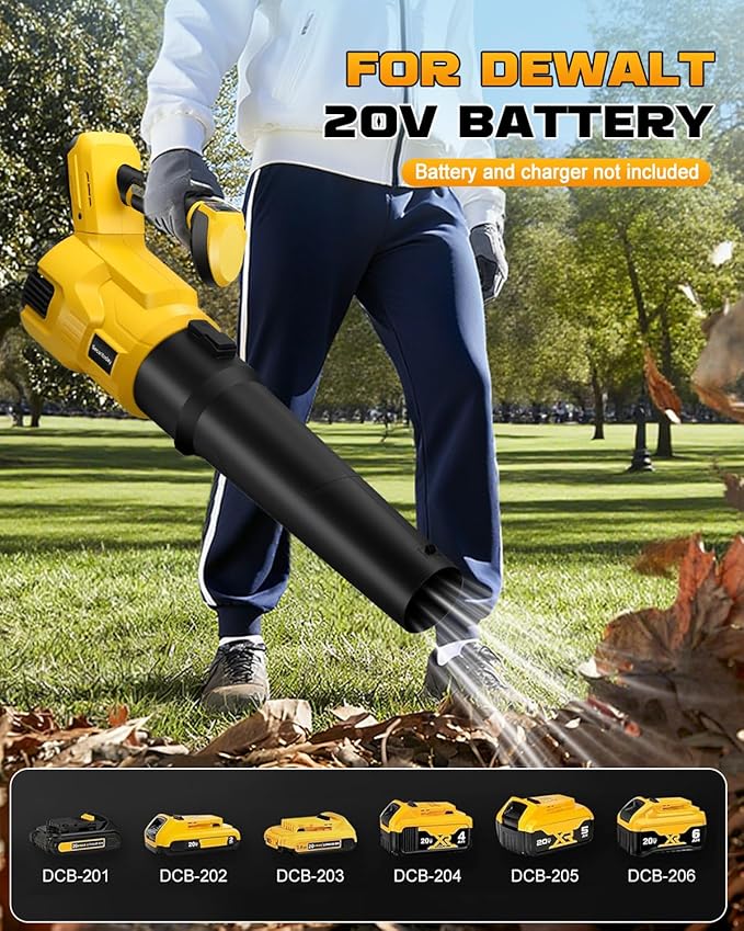 Cordless Leaf Blower Compatible with Dewalt 20V MAX Battery, 1500W Brushless Motor, 120MPH 500CFM High-Power Electric Blower, Lightweight Handheld Yard Cleaning Tool for Lawn, Garden & Patio