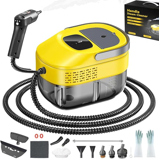 2026 New 3 Level Adjustable Pressurized Handheld Steam Cleaner for Home, 10s Heat-Up Handheld Steamer for Cleaning, 1.6 Qt Tank Portable Steam Cleaner Handheld for Car,Grout,Tile,Couch (beige)