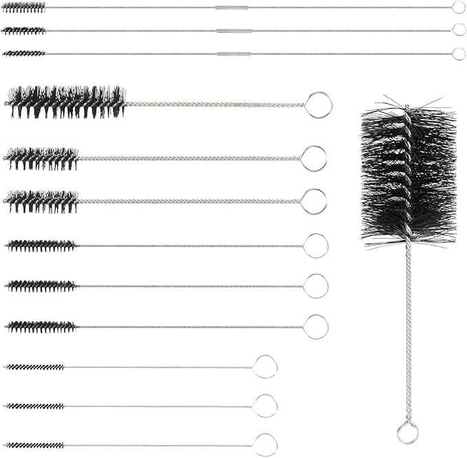 12 Pcs 61820 Car Engine Cleaning Detailing Brush Kit - Motor Engine Alternators Bay Stainless Steel Wire Brass Nylon Polishing and Cleaning Brush Set Tool