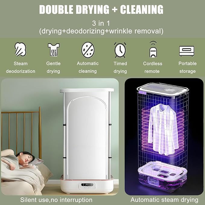 Upgraded Garment Steamers - Vertical Steam Iron 900w Automatic Wireless/Steam Closet/Folding Clothes Machine, Control Electric Clothes Drying Rack,for Clothes & Fabric