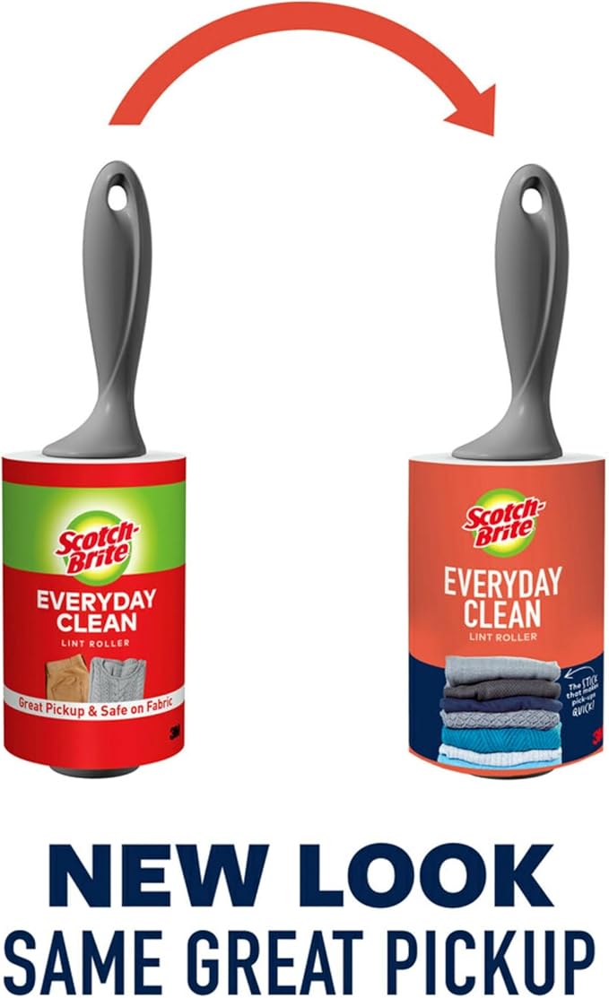 Scotch-Brite Everyday Clean Lint Roller Refills,420 Sheets Total, 6 Pack | Lint Remover for Pet Hair, Dark Clothes, Furniture and Dusty Surfaces, Picks Up Fur & Fluff in Your Home, Car, & Office - Image 2