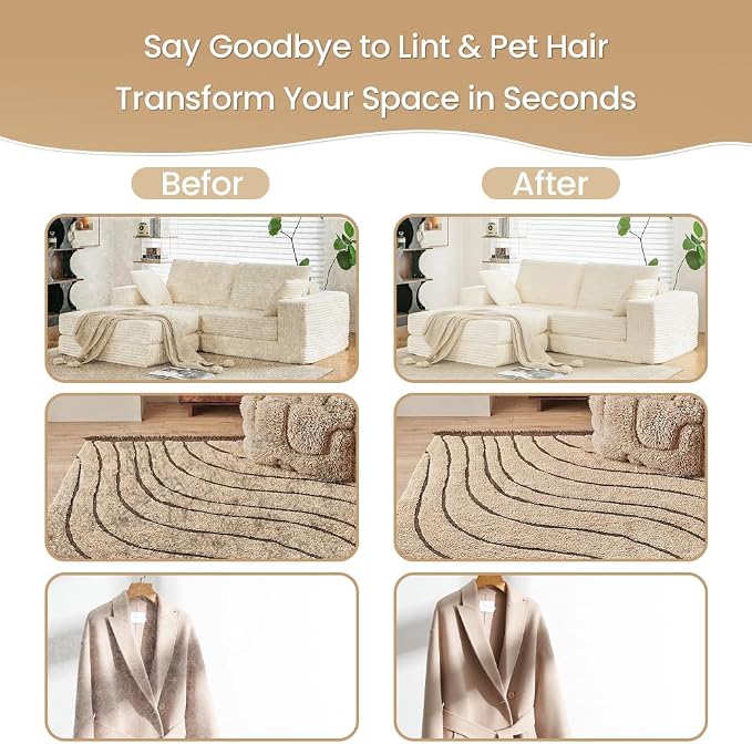 2 Pack Pet Hair Remover Gloves for Dogs & Cats, Reusable Static Fur Remover Mitt, Lint Cleaner for Clothes, Couch, Carpet, Car Seats - Image 5