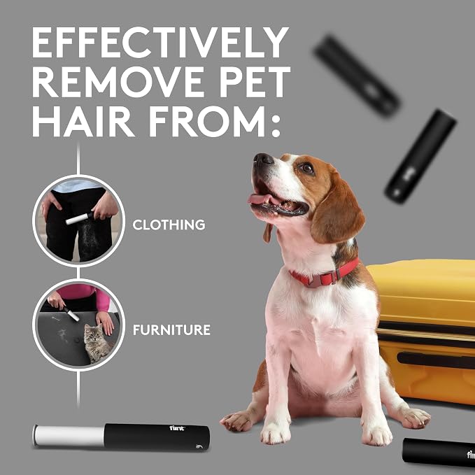 Flint Classic Black Retractable Mini Lint Roller with 90 Extra Sticky Sheets, Small and Portable Lint Roller, Ideal Pet Hair Remover, Travel Lint Rollers for pet Hair Extra Sticky - Image 6