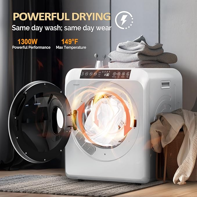 ROVSUN 25LBS Full-Automatic Washing Machine and 3.5CuFt Portable Clothes Dryer Set, Compact Laundry Washer and Dryer Combo Set with Stainless Steel Inner Tub, for Apartment, Dorms, Home
