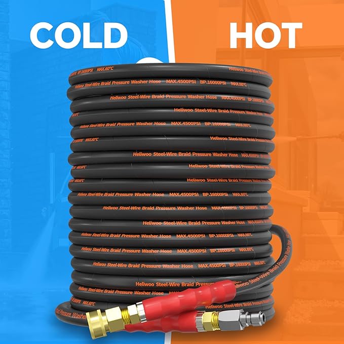 Pressure Washer Gun and Hose Kit, 25FT Kink Resistant 5/16 Power Washer Hose and Wand, 3/8" Swivel Quick Connector & M22-14mm Fitting, 4500 PSI