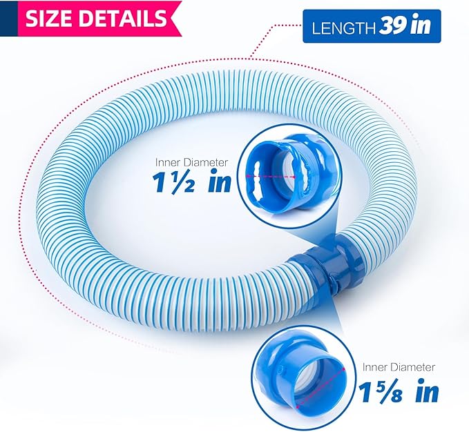 7Pack Pool Vacuum Hose for Zodiac MX6 MX8 39Inch Twist Lock Pool Cleaner Hose Replacement Parts Kit
