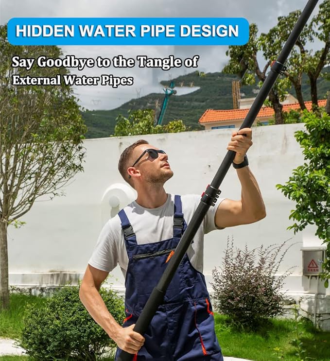 Generic 3.6-12m Window Cleaning Pole, Telescopic Window Cleaner Kit, Water/Hose Fed Pole, Window Cleaning Brush Equipment, Cleaning Photovoltaic and Solar Panels,12FT/3.6M