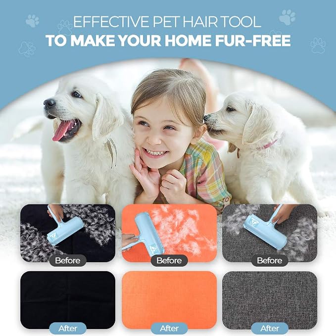 DELOMO Pet Hair Remover Roller, Reusable Lint Roller for Dog and Cat Hair | Portable Pet Hair Roller with Large Fur Bin, Fast Cleaning for Couches, Bedding, Rugs, Car Seats and Furniture, No Batteries - Image 6