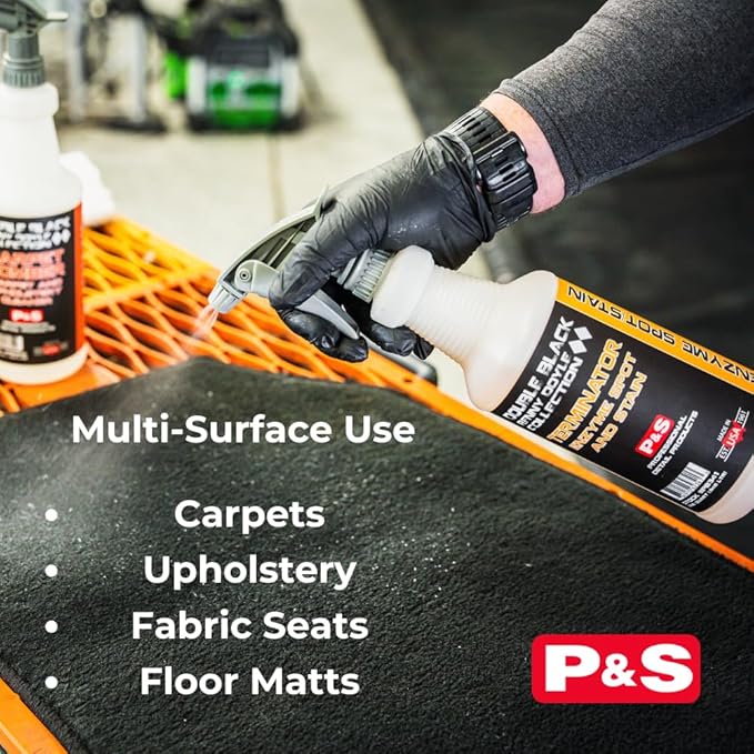 P & S PROFESSIONAL DETAIL PRODUCTS Terminator Enzyme Spot & Stain Remover ?€? Professional Upholstery & Carpet Cleaner, Eliminates Grease, Dirt, Protein-Based Stains, Fresh Scent - 16 Oz.