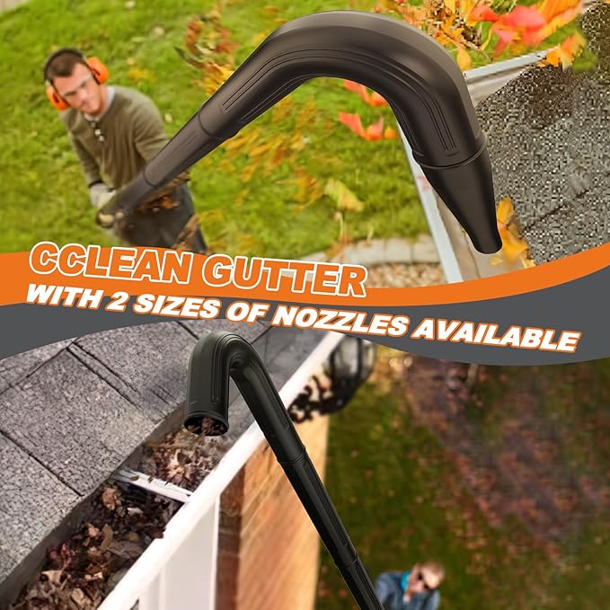 Sealegend Gutter Cleaning Tools for 2-1/2 in. Wet/Dry Vacuum Cleaner, Shop Vac Hose Attachments for Cleaning or Blowing Debris from Gutters Up to 4.8FT, 2-1/2 in. Shop Vac Accessories