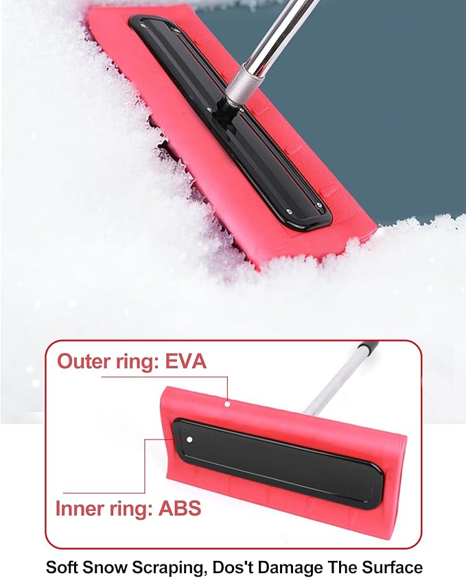 Roof Rake for Snow, Snow Roof Rakes Removal Tool Shovel for House , Adjustable Telescoping Plate Stainless Steel Telescopic Pole for Roof Car Outdoor Snow Cleaning (78.7in)