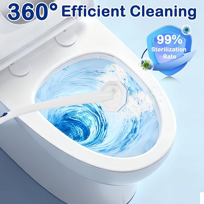 40 Count Toilet Wand Refills for Clorox Toilet Wand - Upgrade Fiber Toilet Brush, 5X Cleaning Power Toilet Scrubber Refill, Disposable Toilet Brush Heads for Bathroom Cleaning, No Falling Apart