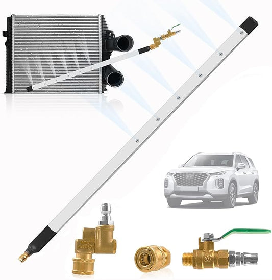 39 Inch Portable Radiator Cleaning Wand with Air Pipe Quick Connector, 4500 PSI High Pressure Radiator Cleaning Tool, Stainless Steel Radiator Flush Water Tank Cleaner for Household Cars Trucks SUV RV