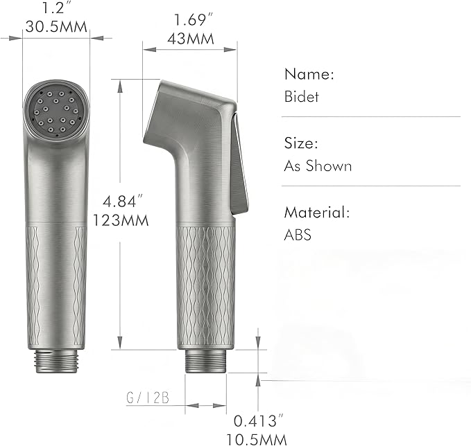Handheld Bidet Sprayer for Toilet, Anti-Clog Chrome Head with Solid Copper T-Valve, 47" Stainless Steel Hose for Personal Hygiene Feminine Wash Toilet Cleaning, Easy Install - EYLCIMP