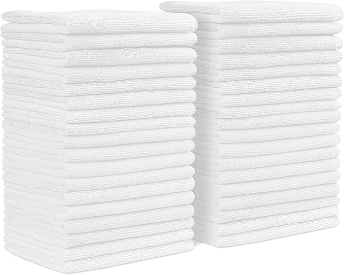 ZYROFIX Microfiber Cleaning Cloths (Value Pack of 36) Size 16" x 16", Highly Absorbent Cleaning Rags, Lint Free Towels, Reusable and Washable, Microfiber Towels for Cars