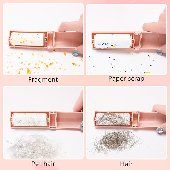 16 Pack Travel Lint Roller with 360 Sheets, Mini Portable Lint Remover | with 4 Handles & 12 Refills,Reusable Pet Hair Remover for Clothes with Cover, Easy to Clean for Luggage Use - Image 4
