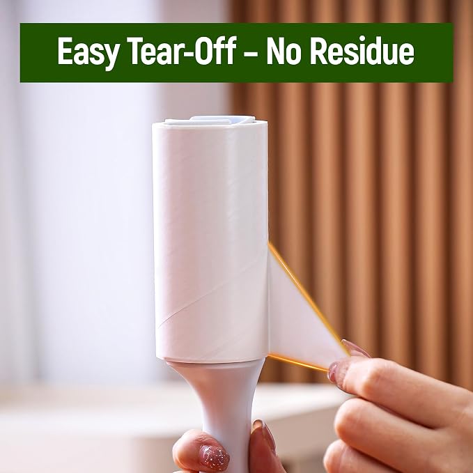 Extra Sticky Lint Roller for Pet Hair, 500 Sheets, 2 Handles | Compact Value Pack for Clothes, Couch, Car, Furniture & Bedding - Image 4