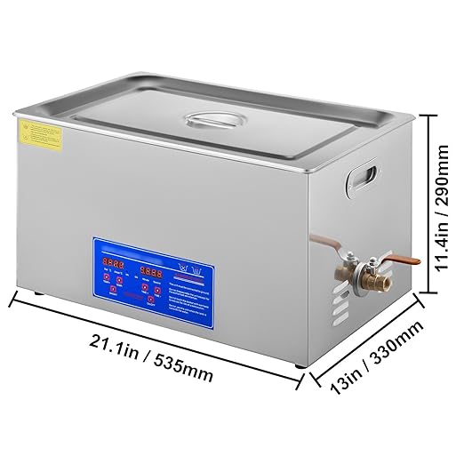 VEVOR 22L Industrial Sonic Cleaner with Digital Timer&Heater 40kHz Professional Sonic Cleaner 110V with Excellent Cleaning Effect for Wrench Tools Industrial Parts Mental Apparatus