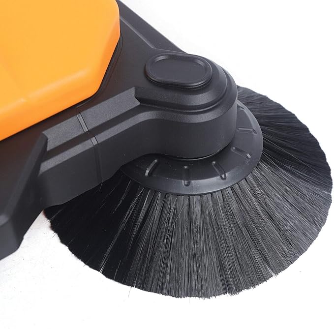 Eapmic Commercial Walk Behind Sweeper 26" Industrial Hand Push Floor Sweeper Outdoor Indoor Foldable Manual Sweeping Machine with 4 Gal Trash Bin for Basement, Garage, Driveway, Hotel