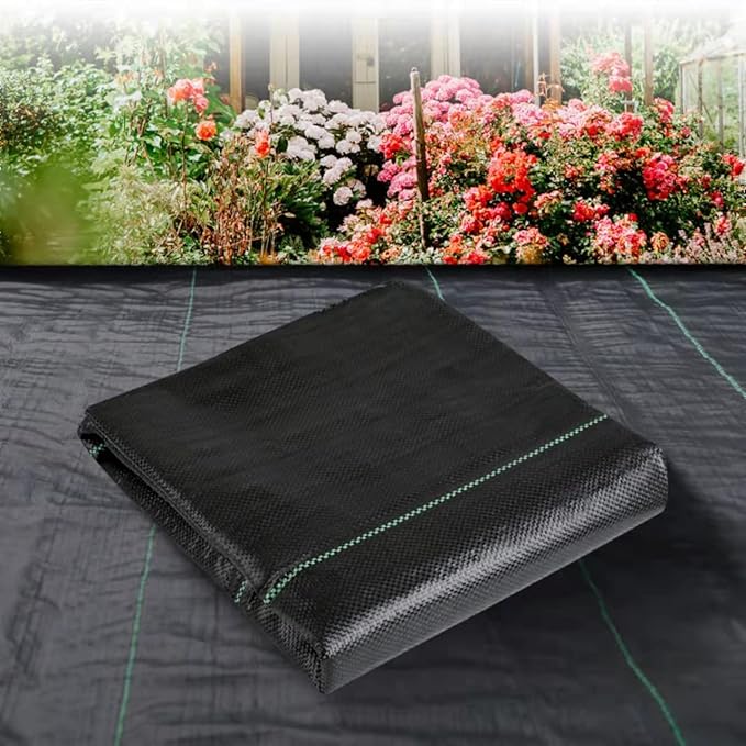4ftx50ft Weed Barrier Landscape Fabric Heavy Duty???Weed Block Gardening Ground Cover Mat, Weed Control Garden Cloth ???Woven Geotextile Fabric for Underlayment???Commercial Driveway Fabric