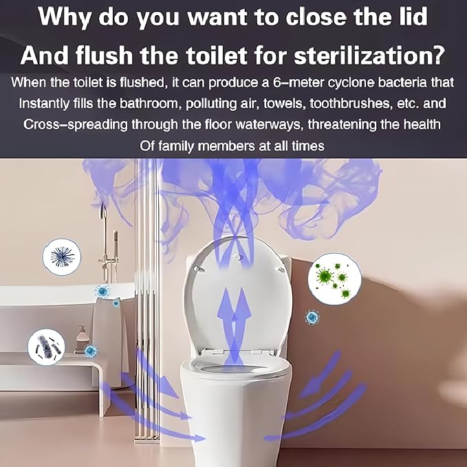 Toilet Lid Clean Lights,Toilet U V Lights for Toilet Seat,Toilet Night Light, Toilet Bowl Light, Motion Sensor Activated LED Night Light