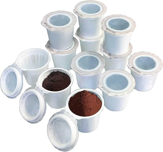 12 iFillCup Fillable K Cups - Ultrafine Filter for Sediment-Free Brew, Universal K Cup Brewer Compatibility, DeepBrew Filter Holds 50% More Coffee for Insanely Rich Brews (White)