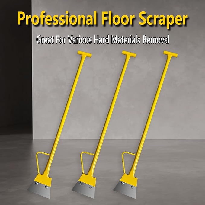 7” Heavy Duty Scraper Long handle scraper Tile Scraper Ice Scraper Removal Scraper Sturdy Floor Scraper Big Blade Scraper