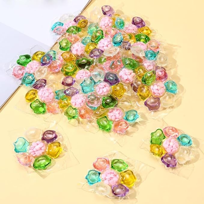 100PCS Magic Laundry Beads, 9x More Concentrated, Weeks of Freshness, Deep Cleaning Laundry Detergent Capsules, Easy Dissolve Washing Pods for All Fabrics and Colors Clothes (30)