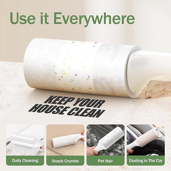 Lint Roller 3 Pack for Pet Hair, 300 Sheets, 3 Handles | Ready-to-Use Rollers for Clothes, Car, Office, Travel & Home - Image 5