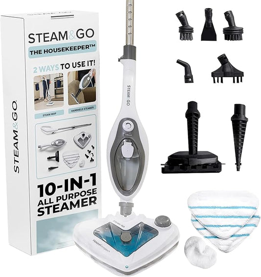 Steam & Go 10-in-1 Multi-Surface Steam Mop - Deep Clean with Heat