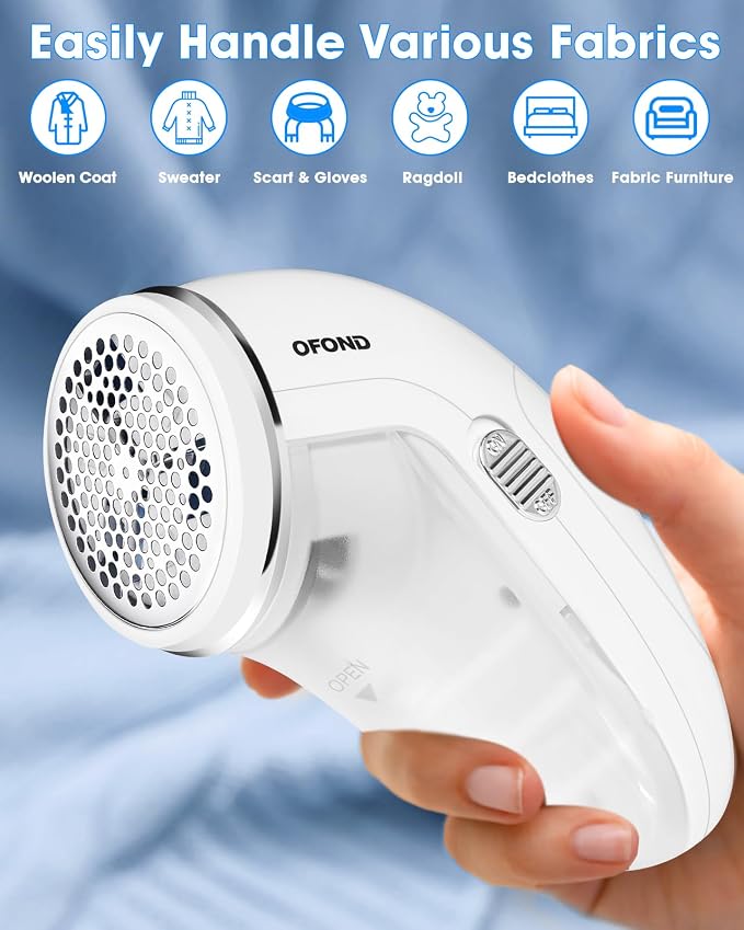 Lint Remover for Clothes,Fabric Shaver with Battery,Sweater Defuzzer | Quick and Easy Remove Pills,Lint Balls,Fuzz of Clothing Pants Socks Couch Pillows Blankets, Portable Lint Shaver - Image 6