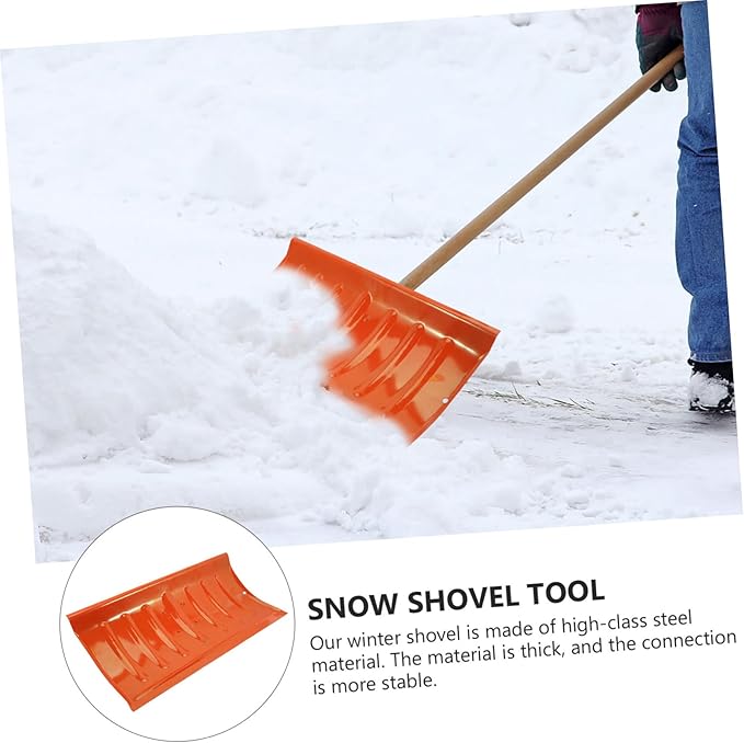 Totority Outdoor Heavy Duty Snow Shovel Head with Wear Resistant Manganese Steel Blade Lightweight Labor Saving Ice Removal Tool for Driveway Sidewalk and Outdoor Snow Cleaning