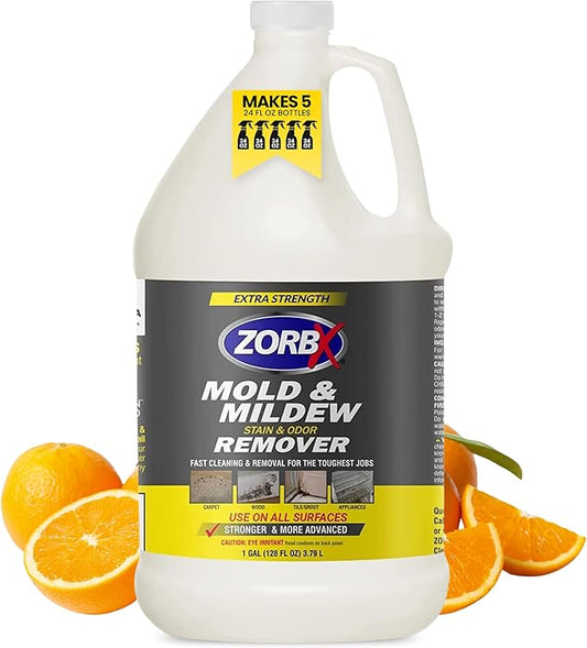 ZORBX Extra Strength Cleaner Spray 128 FL Oz Refill – Scrub Free Formula - Bleach Free Formula for Shower, Bathroom, Ceiling, Carpet, Cars, Walls & Wood