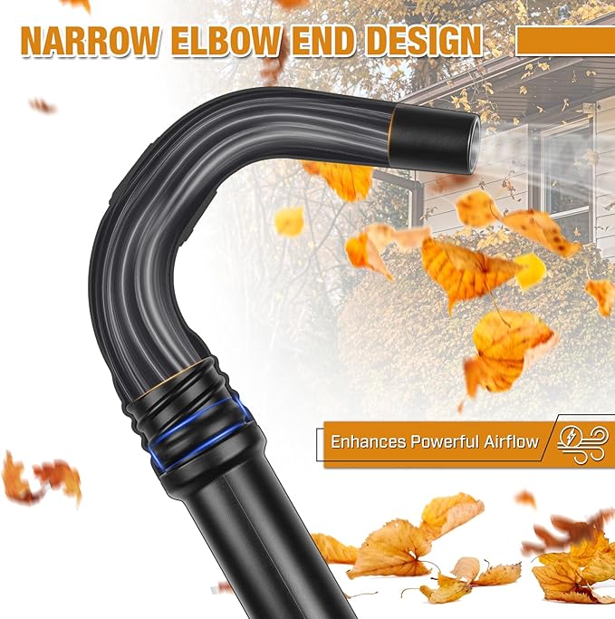 Glosaie Upgraded Universal Gutter Cleaning Tools from The Ground, Leaf Blower Attachment with Adjustable Angle Hook Tube, Compatible with blowers Within 5-inch Diameter, Black