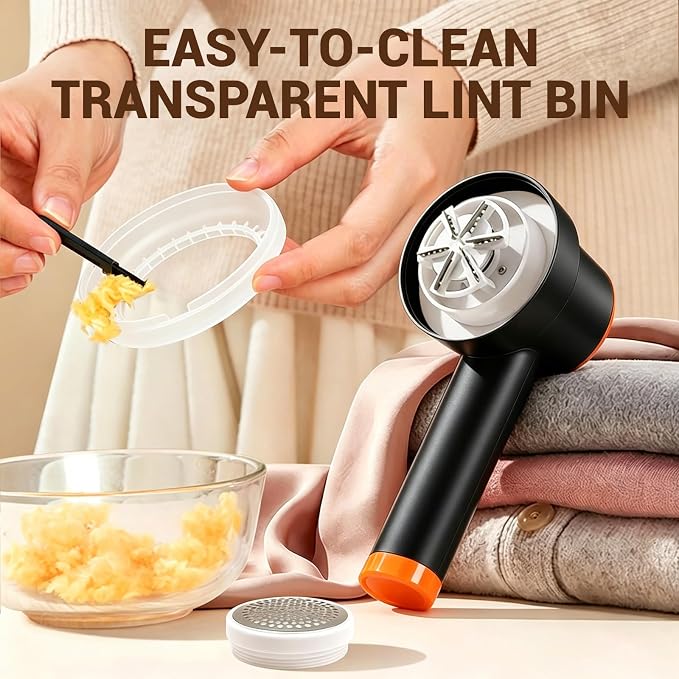 Fabric Shaver, 3 in 1 Lint Remover with Hair Remover Brush & Lint Rollers, Digital Led Display, 3 Speeds with Replaceable Blades, Remove Pilling for Clothes, Furniture, Sweater, Couch, Blanket, Pet - Image 7