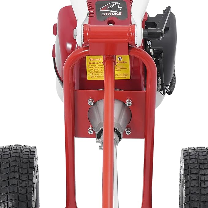 Gas Handheld Lawn Sweeper, 4 Stroke Snow Sweeping Broom Driveway Turf Lawns Artificial Grass Power Brush Lawn Sweeper Cleaner Tools, 23.62 x 23.62 x 37.8In