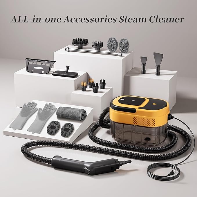 Steam Cleaner for Home & Car-Portable Handheld Steamer for Cleaning 3-Level Adjustable, 15s Heat-Up, Handheld Steam Cleaner for Home