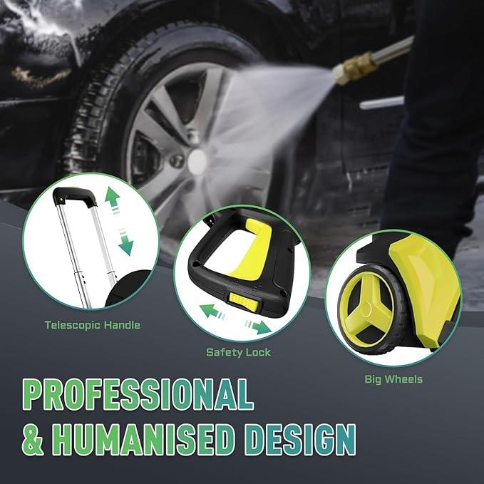 Pressure Washe Touch Screen Adjustable Pressure Power Washer 5000PSIIMAX with 4 Quick Connect Nozzles,Inlet Hose & Filter, Foam Cannon for Cars/Fences/Driveways Cleaning