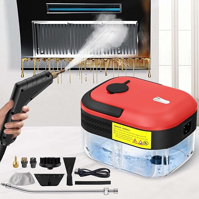 2500W Steam Cleaner for Home & Car, 15s Heat-Up Handheld Steamer for Cleaning, 1.2L Portable High Steam Cleaners, 6-Level Steam Control with 14 pcs Accessories Kit for Car, Floors, Couches, Grout