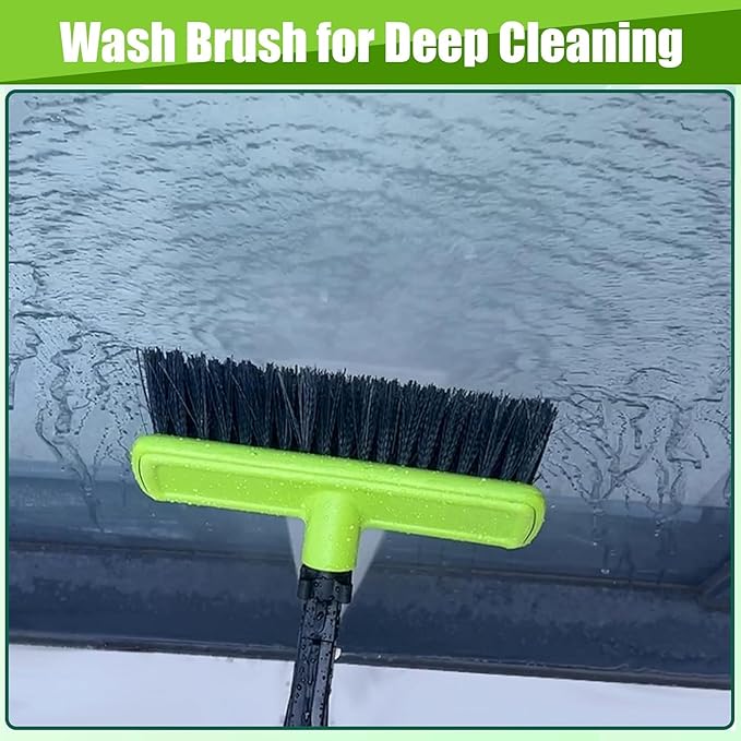 Tool Daily 21FT Telescoping Pressure Washer Wand with Brush, Power Washer Extension Wand, Aluminum Telescopic Gutter Cleaner with 3 Curved Rods, 5 Sprayer Nozzle Tips and Adjustable Belt, 4000 PSI