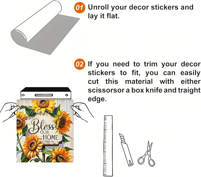 Dishwasher Magnet Cover 23x26 in Country Bless Our Home Sunflower Design on Wooden Board Dishwasher Cover for Kitchen Appliance Decoration Front Panel Sticker Rustic Panel Home Decor Decal