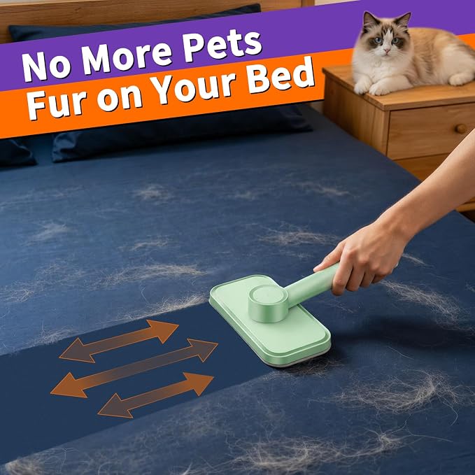 Pet Hair Removal Tool, Reusable Lint Brush for Multi-Fabric Edge | Upgraded Lint Broom Electrostatic Lint Brush Ideal for Pet Hair Removal, Couch & Bedding Cleaner, Dog & Cat Fur Removal - Image 5