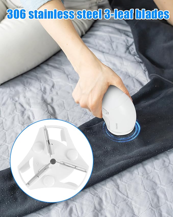 Lint Remover for Clothes,Fabric Shaver with Battery,Sweater Defuzzer | Quick and Easy Remove Pills,Lint Balls,Fuzz of Clothing Pants Socks Couch Pillows Blankets, Portable Lint Shaver - Image 5