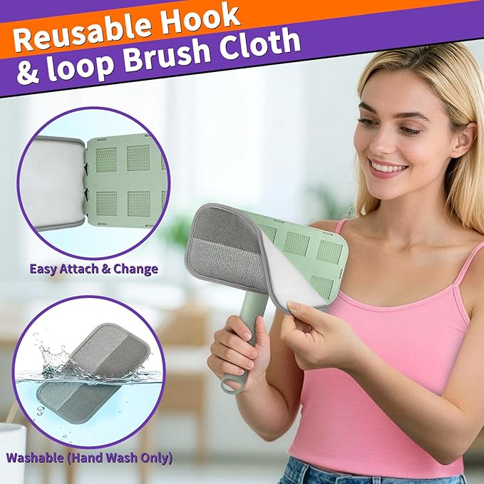 Pet Hair Removal Tool, Reusable Lint Brush for Multi-Fabric Edge | Upgraded Lint Broom Electrostatic Lint Brush Ideal for Pet Hair Removal, Couch & Bedding Cleaner, Dog & Cat Fur Removal - Image 4