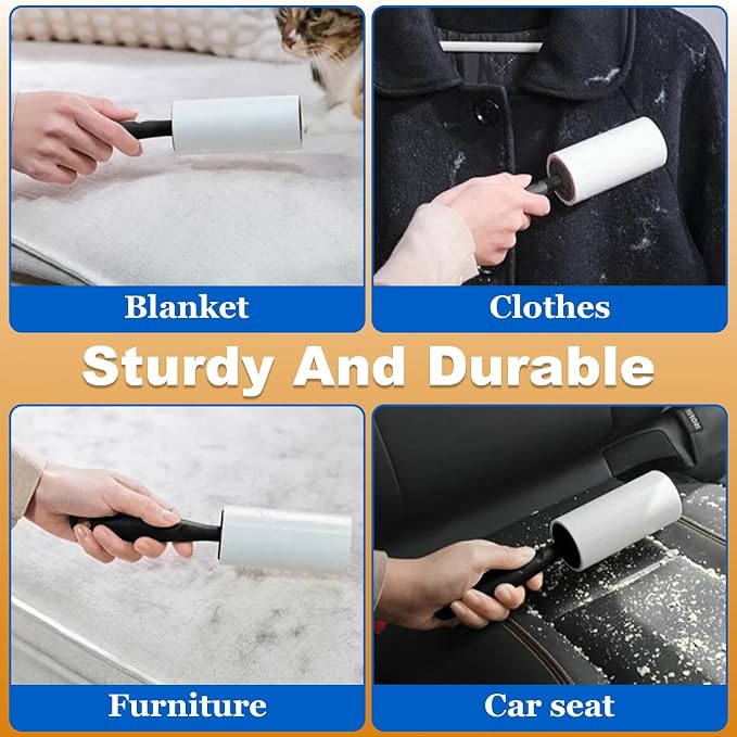 Lint Rollers for Pet Hair Extra Sticky,440 Sheets with 2 Handles, | Perfect for removing dog & cat fur, lint and dust on laundry, sofa, car interiors - Image 5