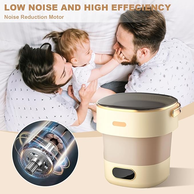 13L, Portable Washing Machine, Mini Washer Foldable Compact Laundry Machine with Basket Spin, Small Underwear Washer for Travel, Apartment, Manual Clothes Washing for Compact Spin Dryer